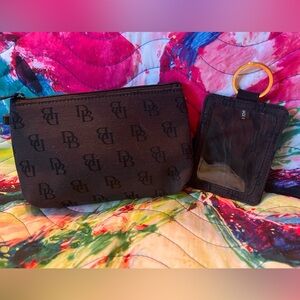 Dooney & Bourke Navy Monogram Pouch and ID Holder